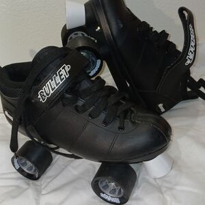 Black Roller Skates with White Wheels